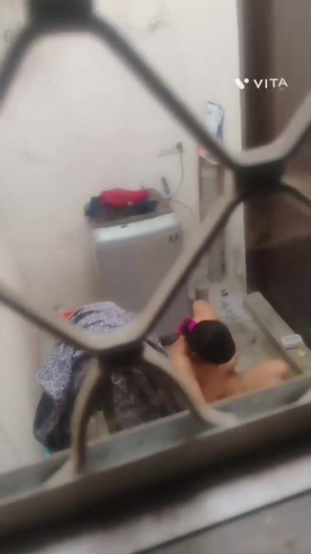 Desi Mom Bathing Hidden Cab