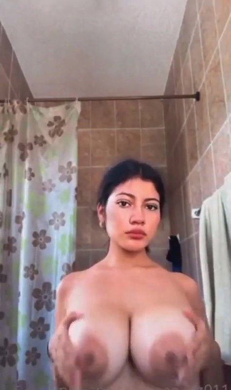 Extremely cute desi girlfriend exclusive viral nude selfie showing her huge curvy tits in front of camera P4