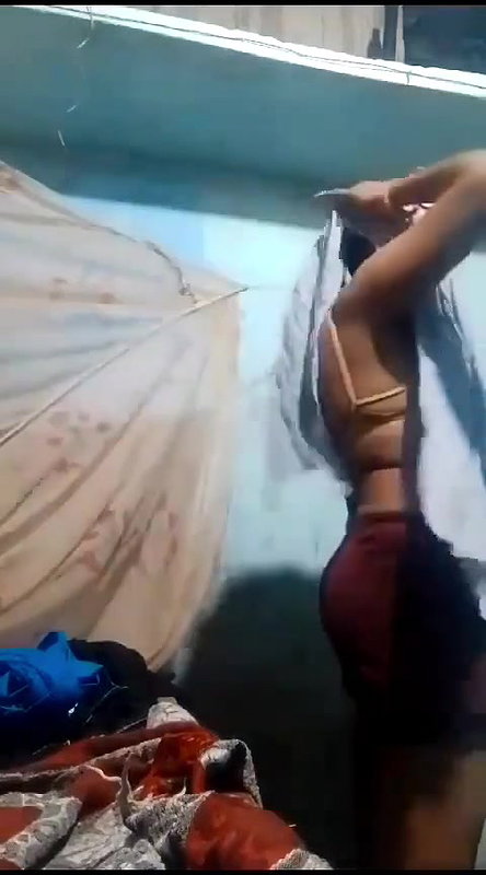 cute wife dress changing self recording