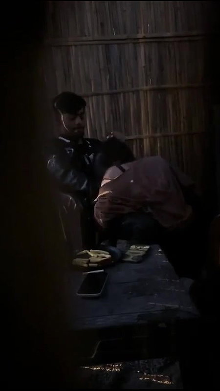 lovers in restaurant having romance and GF sucking dick