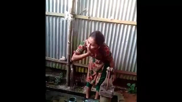 girl wearing dress after bath