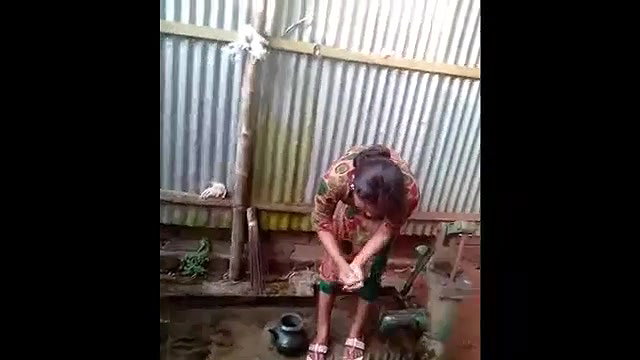 girl wearing dress after bath