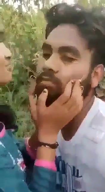 boob pressing and sucking in forest