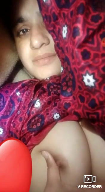 girl showing beautiful round boob