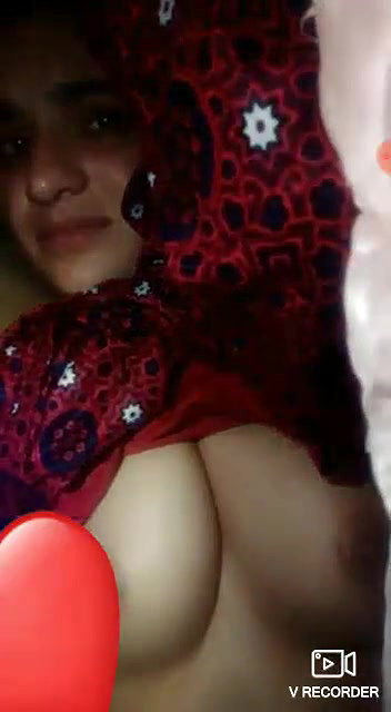 girl showing beautiful round boob
