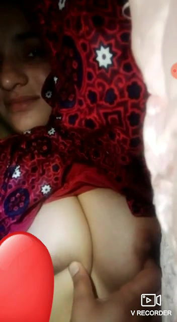 girl showing beautiful round boob