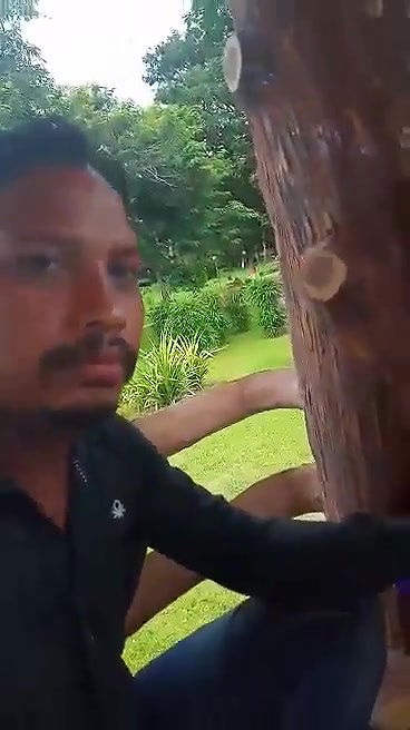 boob press of aunty outdoor