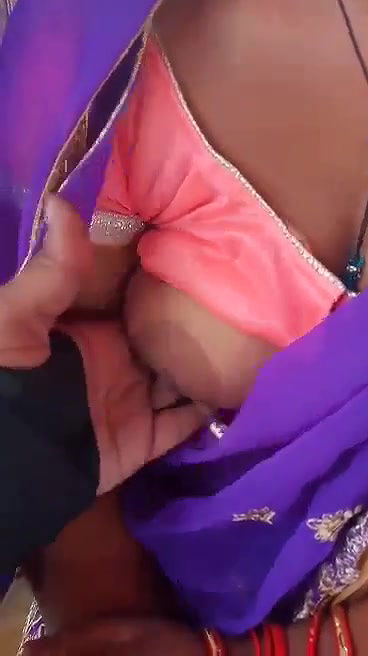 boob press of aunty outdoor
