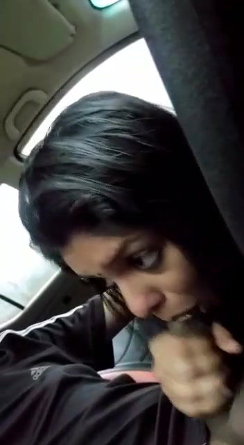 top less girl blowing bf in car
