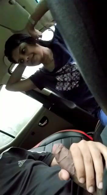 top less girl blowing bf in car