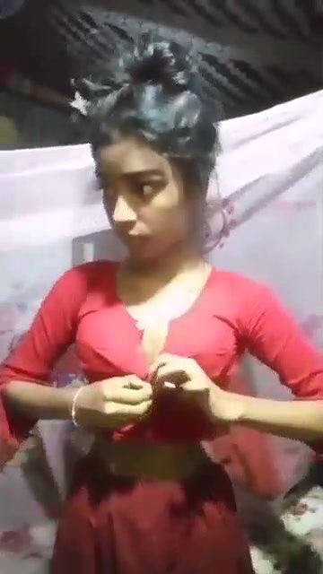 slim girl making nude video