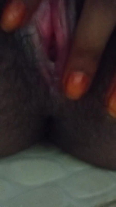 Cute Tamil Girl Showing Dark Hair Pussy