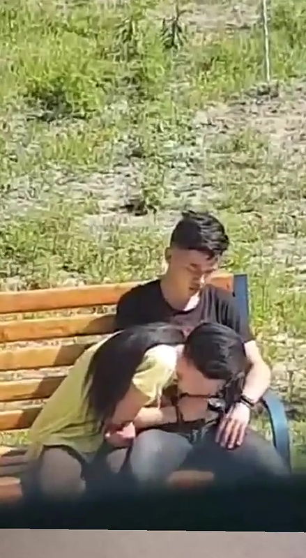 Teenage girl giving handjob to boyfriend and cum in mouth