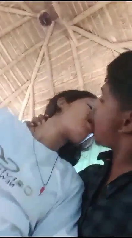 lovers kissing and boob suck