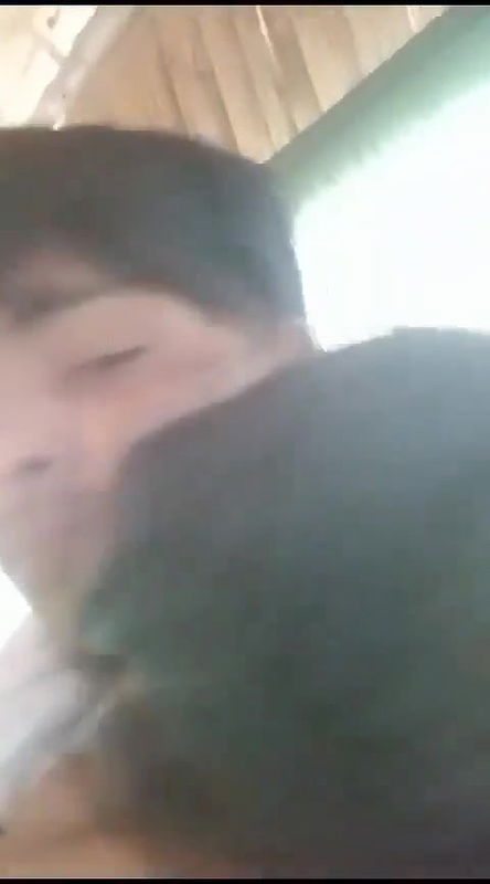 lovers kissing and boob suck