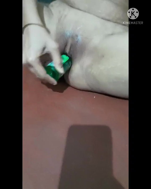masterbating with bottle