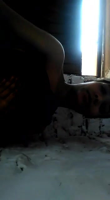 girl pressing own boob