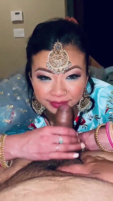 Fantastic bj by extremely hot newly married horny busty wife