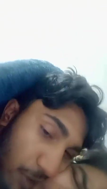 young college couple fun in hotel room