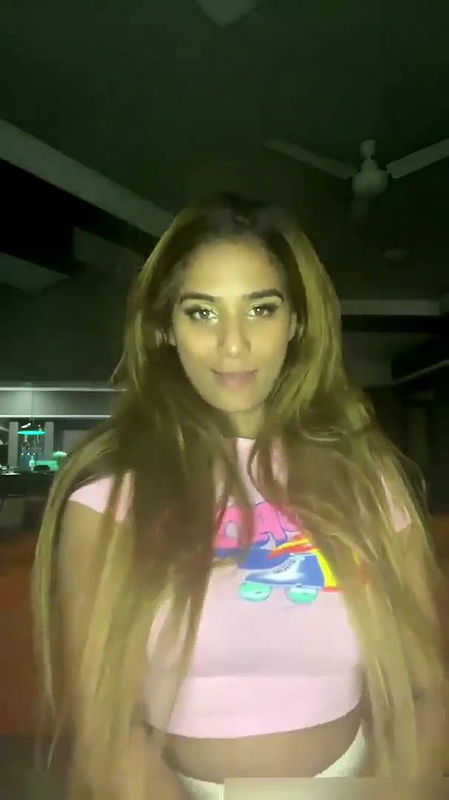 Sexy model poonam pandey takes off her top and shows her big shaggy titties