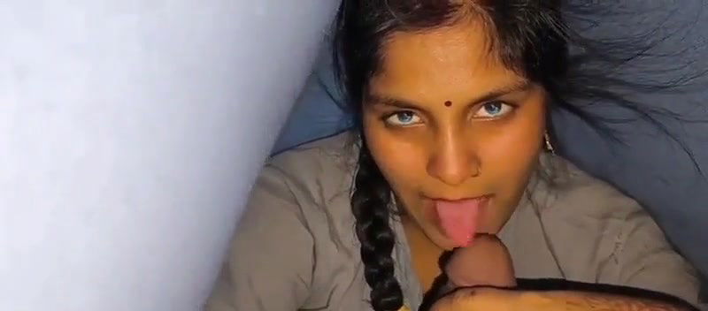 Horny beautiful Busty bhabhi sucking his ex lovers dick under blanket