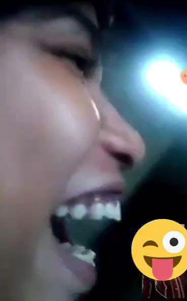 teen girl showing round boob