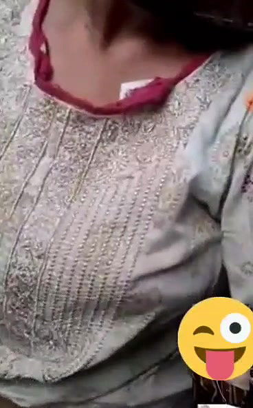 teen girl showing round boob