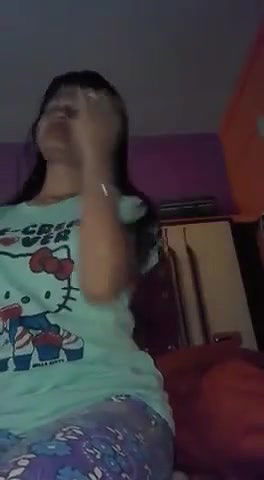 young girl showing small boob