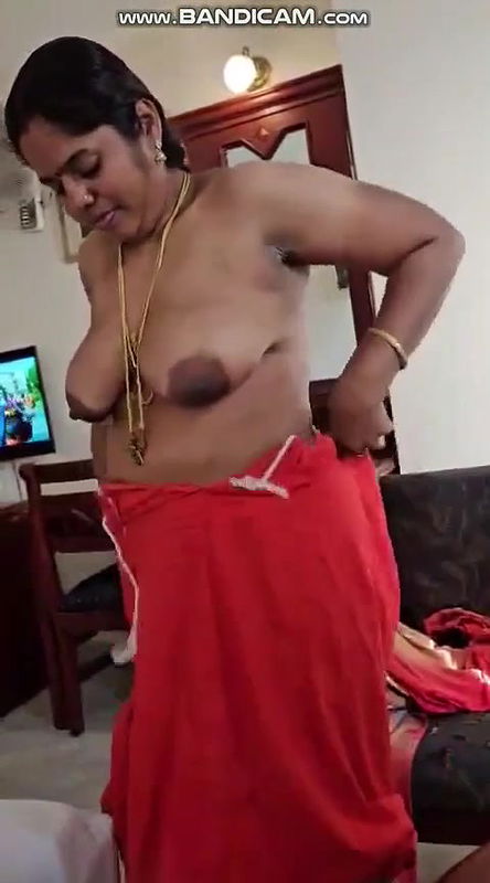 Chubby Tamil Aunty Wearing Clothes Captured By Lover