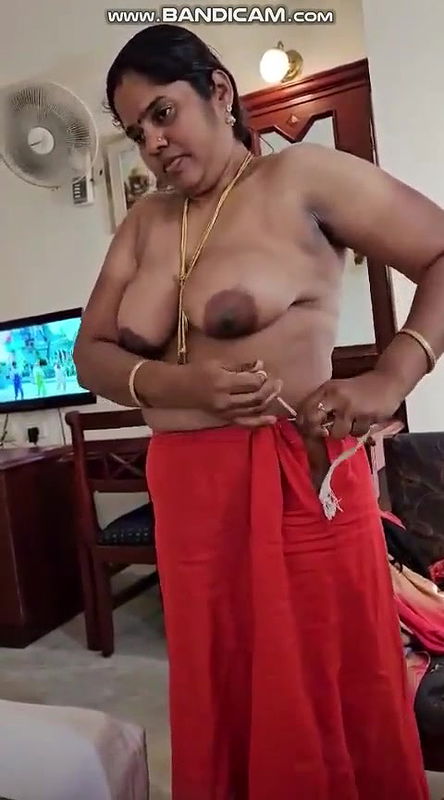 Chubby Tamil Aunty Wearing Clothes Captured By Lover