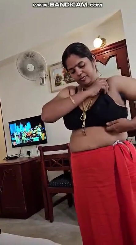 Chubby Tamil Aunty Wearing Clothes Captured By Lover