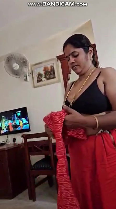 Chubby Tamil Aunty Wearing Clothes Captured By Lover
