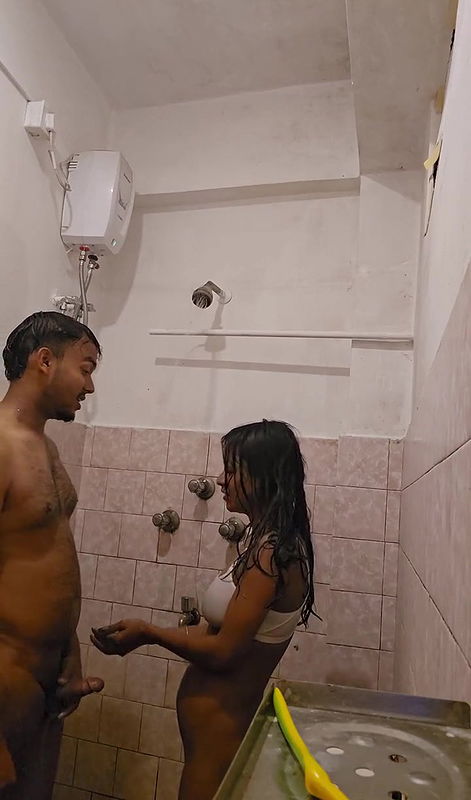 Desi Couple Bathing Nude