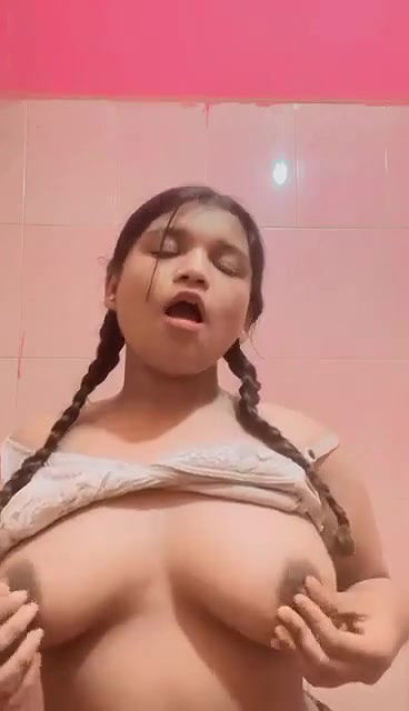 Horny Bengali GF Playing With Boobs With Cute Expression