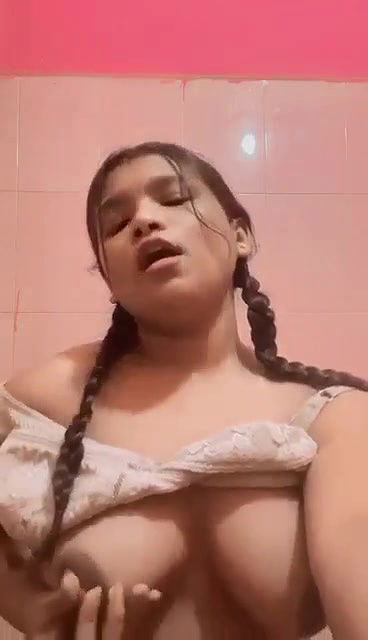 Horny Bengali GF Playing With Boobs With Cute Expression