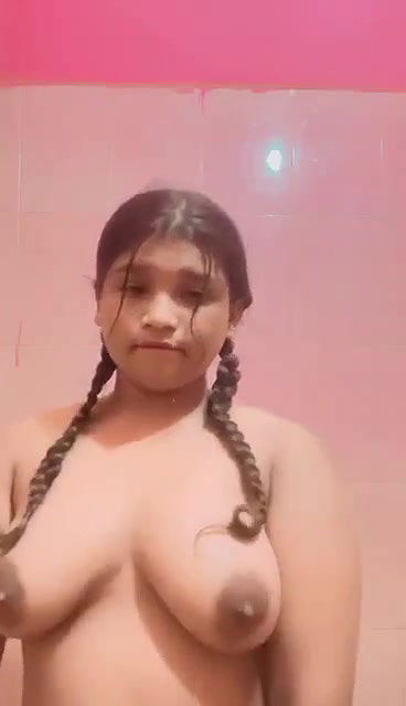 Horny Bengali GF Playing With Boobs With Cute Expression
