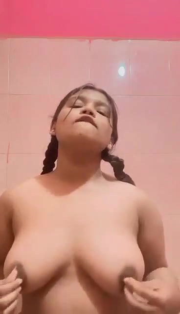 Horny Bengali GF Playing With Boobs With Cute Expression
