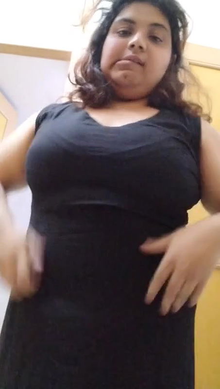 Horny Chubby Babe Pressing Boobs Showing Asshole