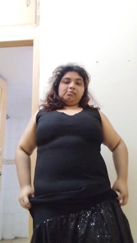 Horny Chubby Babe Pressing Boobs Showing Asshole