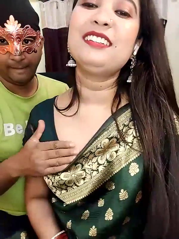 Husband Sucking Wife Boobs and Kissing