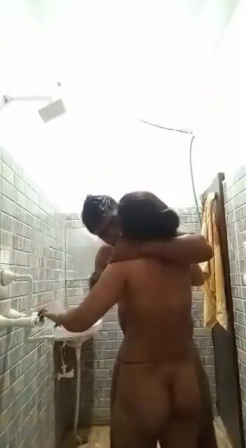 couple having fun during shower