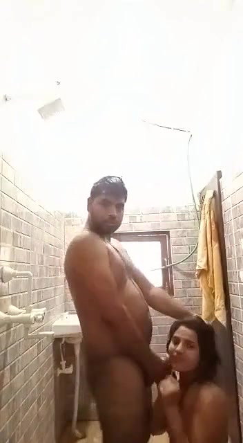 couple having fun during shower