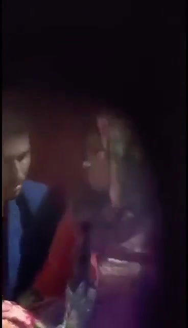 hijab couple caungt fun in restraunt