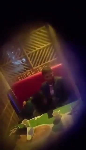 hijab couple caungt fun in restraunt