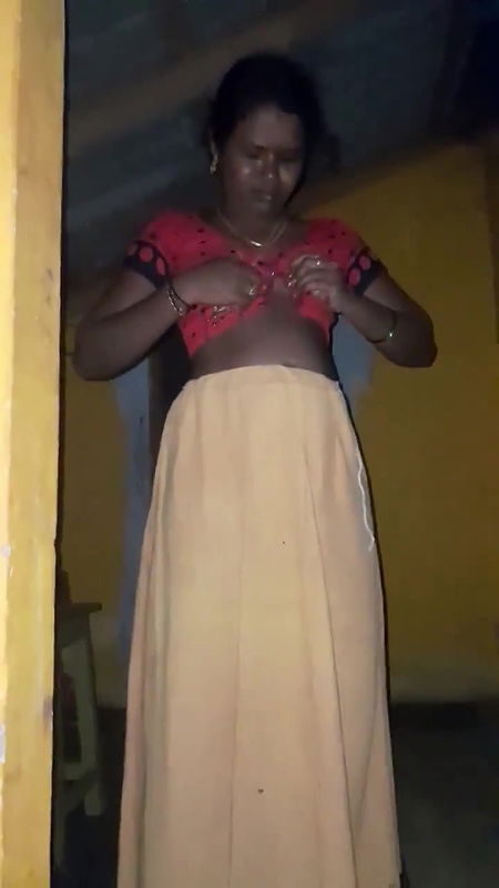 Red saree wife dress removing one by one nude