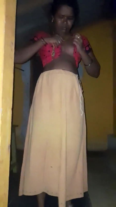 Red saree wife dress removing one by one nude