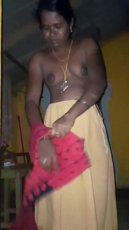 Red saree wife dress removing one by one nude