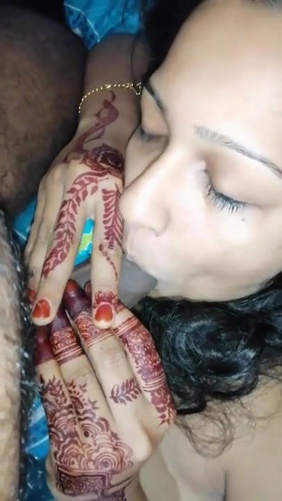 Newly married wife blowjob to her husband