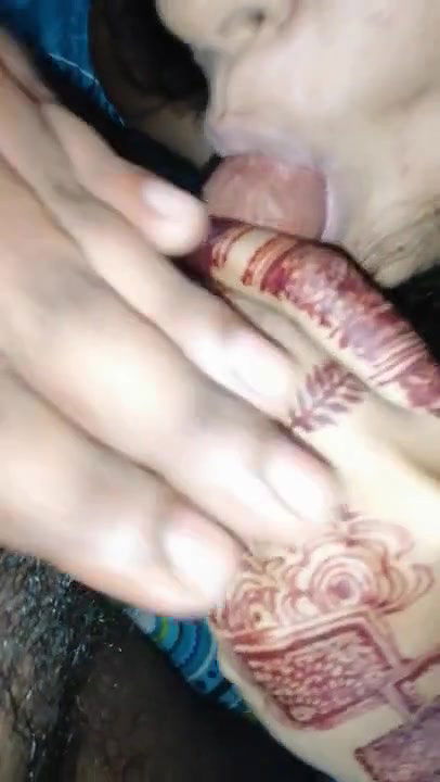 Newly married wife blowjob to her husband