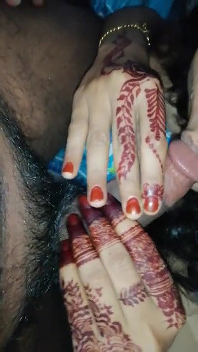 Newly married wife blowjob to her husband